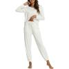 GYS Womens Pajamas Set – Viscose Made from Bamboo, Long Sleeve Sleepwear Tops with Jogger Pants Lounge Pjs Sets(Oat Leopard)