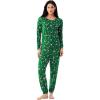 GYS Womens Pajamas Set – Viscose Made from Bamboo, Long Sleeve Sleepwear Tops with Jogger Pants Lounge Pjs Sets(Xmas Green)