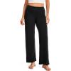 GYS Womens Sweatpants High Waisted Straight Leg Yoga Pants Open Bottom Sweatpants Cloud-Soft Breathable Stretchy Lounge Pants(Black)