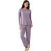 Women’s Pajama Sets Bamboo Viscose Soft and Breathable Long Sleeve Sleepwear(Violet)