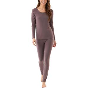 Bamboo Viscose Women’s Long Johns Sets Thermal Underwear Long Sleeve Base Layer(Khaki)