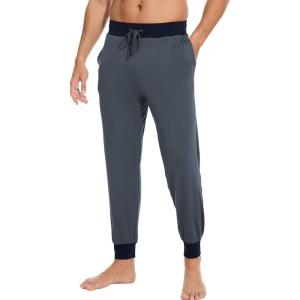 GYS Bamboo Viscose Men’s Pajama Pants Soft Joggers PJ Bottoms with Pockets and Drawstring(Bluish Grey)