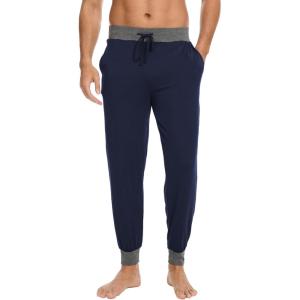 GYS Bamboo Viscose Men’s Pajama Pants Soft Joggers PJ Bottoms with Pockets and Drawstring(Navy)