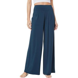 GYS Bamboo Viscose Pajama Pants for Women, Soft Wide Leg Flowy Palazzo Lounge Pants Comfy Pajama Bottoms with Pockets(Light Navy)