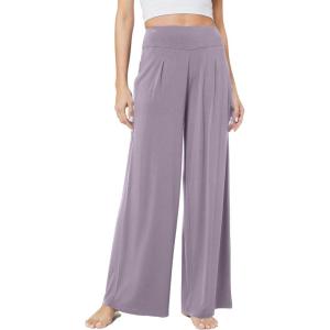 GYS Bamboo Viscose Pajama Pants for Women, Soft Wide Leg Flowy Palazzo Lounge Pants Comfy Pajama Bottoms with Pockets(Violet)