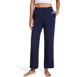 GYS Bamboo Viscose Pajama Pants for Women, Soft Wide Leg Pants with Pockets, Comfy Lounge Bottoms Loose Yoga Sweatpants S-XXL(Navy)