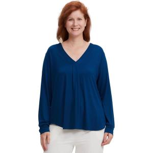GYS Bamboo Viscose Sleep Shirt for Women, Long Sleeve Relaxed-Fit Casual Tee Shirt, Soft Cozy Pajama Tops(Ink Blue)