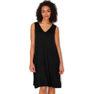 GYS Bamboo Viscose Women’s Nightgowns V Neck Sleeveless Tank Pajama Dress for Women(Black)