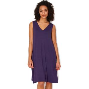 GYS Bamboo Viscose Women’s Nightgowns V Neck Sleeveless Tank Pajama Dress for Women(Deep Purple)