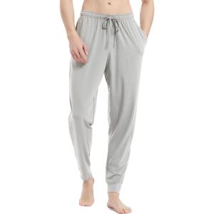 GYS Men’s Pajama Pants Joggers – Viscose Made from Bamboo, Knit Pj Bottoms Lightweight Lounge Sleep Pants(Light Grey)