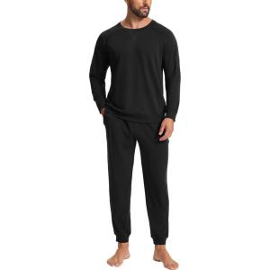 GYS Mens Sweatsuit 2 Piece Outfits Sets, Long Sleeve Fall Tracksuit Casual Jogging Sweat Suit Set(Black)