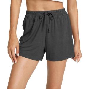GYS Pajama Shorts for Women – Viscose Made from Bamboo, Soft Sleep Shorts Stretchy Sleepwear Casual Pj Bottoms(Dark Heather Grey)