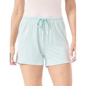GYS Pajama Shorts for Women – Viscose Made from Bamboo, Soft Sleep Shorts Stretchy Sleepwear Casual Pj Bottoms(Green Stripe)
