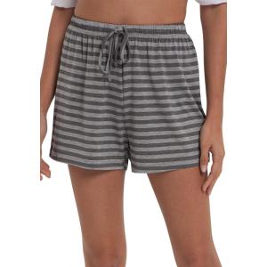 GYS Pajama Shorts for Women – Viscose Made from Bamboo, Soft Sleep Shorts Stretchy Sleepwear Casual Pj Bottoms(Heather Grey Stripe)