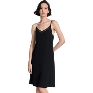 GYS Sleeveless Nightgowns for Women Soft Bamboo Viscose Full Slip Spaghetti Strap Camisole Under Dress(Black)