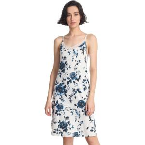 GYS Sleeveless Nightgowns for Women Soft Bamboo Viscose Full Slip Spaghetti Strap Camisole Under Dress(Blue Rose)