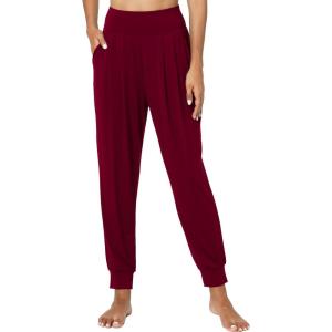 GYS Women Pajama Pants Bamboo Viscose High-Waist Soft Sleep Bottoms with Pockets(Wine)