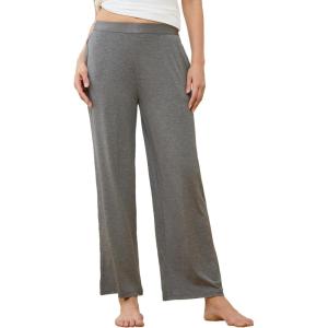 GYS Women Pajama Pants Bamboo Viscose Soft Comfy Casual Sleep Bottoms with Pockets(Dark Heather Grey)