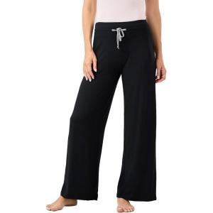 GYS Women Pajama Pants Wide Leg Drawstring Soft Sleep Pants, Viscose Made from Bamboo(Black)