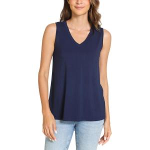 GYS Women Tank Tops Loose Fit Summer Basic Sleeveless Tops Bamboo Viscose Pajama Shirts(V-neck Navy)