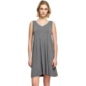 GYS Womens Bamboo-Derived Viscose Nightgowns Soft Sleeveless V Neck Nightdress Lightweight Sleep Shirt S-4XP(A- Dark Heather Grey)