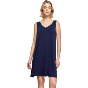GYS Womens Bamboo-Derived Viscose Nightgowns Soft Sleeveless V Neck Nightdress Lightweight Sleep Shirt S-4XP(A- Navy Blue)