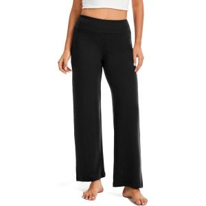 GYS Womens Sweatpants High Waisted Straight Leg Yoga Pants Open Bottom Sweatpants Cloud-Soft Breathable Stretchy Lounge Pants(Black)