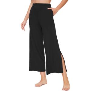 GYS Women’s Wide Leg Pajama Pants with Pockets Soft Yoga Palazzo Pants Lounge Trousers Sweatpants with Casual Split