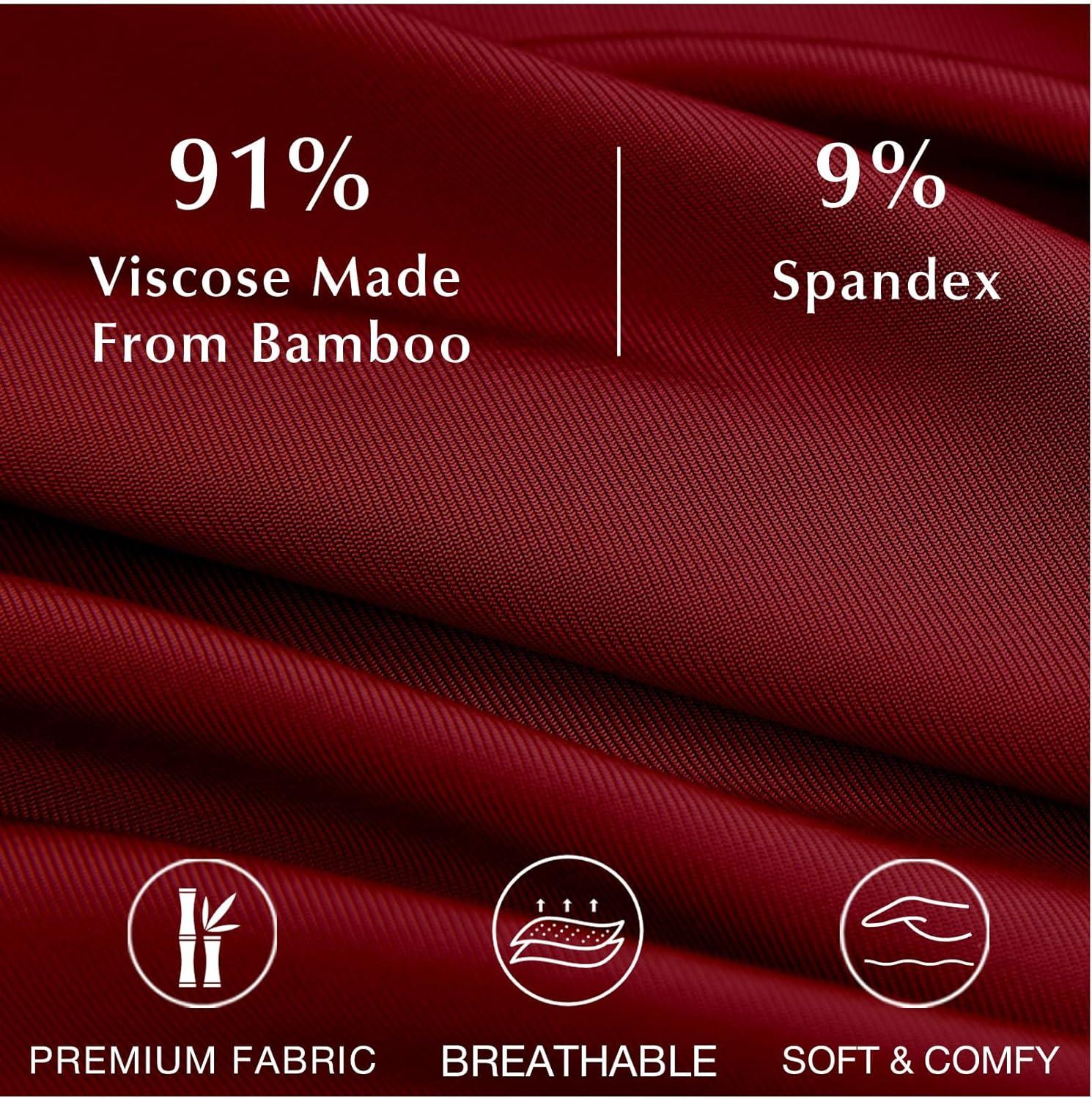 imageGYS Premium Sleeveless Nightgowns for Women Soft Bamboo Viscose V Neck Tank Pajama DressWine Red