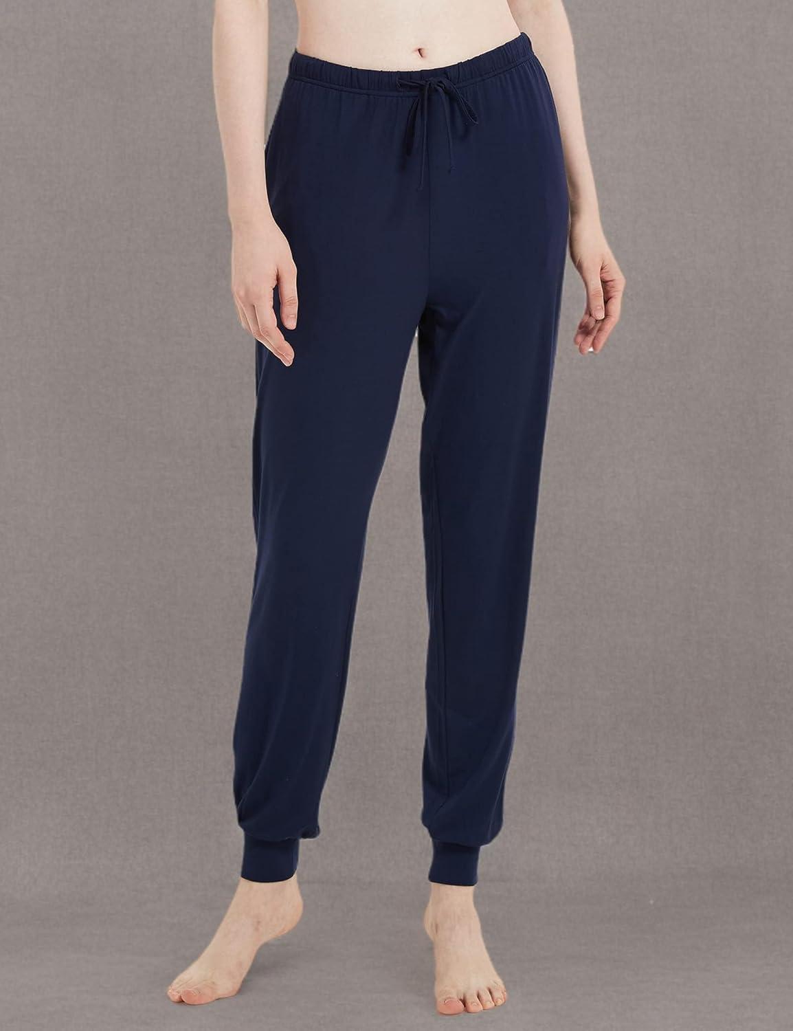 imageGYS Womens Pajama Pants Viscose Made from Bamboo Joggers Pants with Pockets Comfy Lounge Sleep Pants Pj BottomsNavy