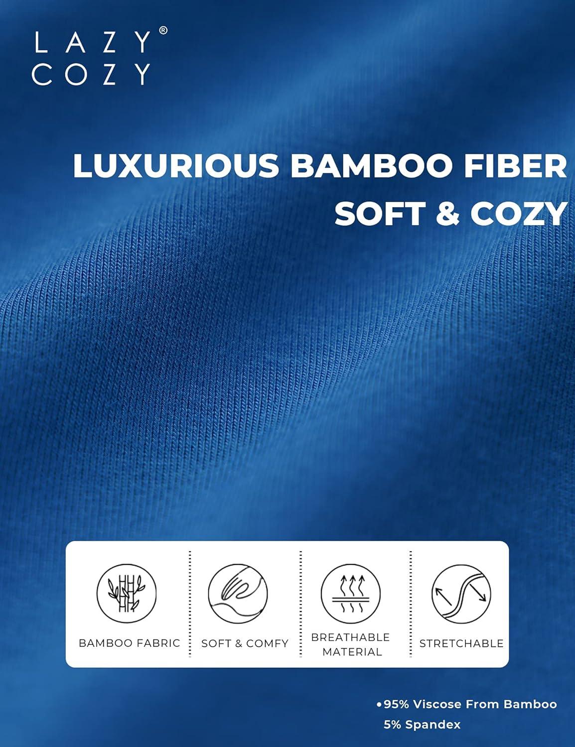imageLazyCozy Womens Pajama Sets Viscose from Bamboo Pj Set Short Sleeve Top with Capri Pants Sleepwear 2 Piece Lounge SetPrussian Blue