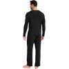 GYS Bamboo Viscose Men’s Pajama Sets 2 Piece Long Sleeve Sleep Set with Pockets(Black)