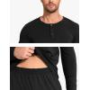 GYS Bamboo Viscose Men’s Pajama Sets 2 Piece Long Sleeve Sleep Set with Pockets(Black)