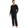 GYS Bamboo Viscose Men’s Pajama Sets 2 Piece Long Sleeve Sleep Set with Pockets(Black)