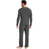 GYS Bamboo Viscose Men’s Pajama Sets 2 Piece Long Sleeve Sleep Set with Pockets(Charoal)