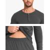 GYS Bamboo Viscose Men’s Pajama Sets 2 Piece Long Sleeve Sleep Set with Pockets(Charoal)