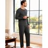 GYS Bamboo Viscose Men’s Pajama Sets 2 Piece Long Sleeve Sleep Set with Pockets(Charoal)
