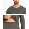 GYS Bamboo Viscose Men’s Pajama Sets 2 Piece Long Sleeve Sleep Set with Pockets(Greyish Green)