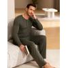 GYS Bamboo Viscose Men’s Pajama Sets 2 Piece Long Sleeve Sleep Set with Pockets(Greyish Green)