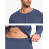 GYS Bamboo Viscose Men’s Pajama Sets 2 Piece Long Sleeve Sleep Set with Pockets(Midnight Blue)