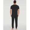 GYS Bamboo Viscose Men’s Pajama Sets Short Sleeve Solid Color Soft Lounge Set(Black)