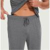 GYS Bamboo Viscose Men’s Pajama Sets Short Sleeve Solid Color Soft Lounge Set(Dark Heather Grey)