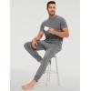 GYS Bamboo Viscose Men’s Pajama Sets Short Sleeve Solid Color Soft Lounge Set(Dark Heather Grey)