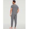 GYS Bamboo Viscose Men’s Pajama Sets Short Sleeve Solid Color Soft Lounge Set(Dark Heather Grey)