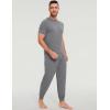 GYS Bamboo Viscose Men’s Pajama Sets Short Sleeve Solid Color Soft Lounge Set(Dark Heather Grey)