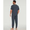 GYS Bamboo Viscose Men’s Pajama Sets Short Sleeve Solid Color Soft Lounge Set(Grayish Blue)