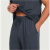 GYS Bamboo Viscose Men’s Pajama Sets Short Sleeve Solid Color Soft Lounge Set(Grayish Blue)