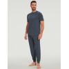 GYS Bamboo Viscose Men’s Pajama Sets Short Sleeve Solid Color Soft Lounge Set(Grayish Blue)