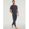 GYS Bamboo Viscose Men’s Pajama Sets Short Sleeve Solid Color Soft Lounge Set(Midnight Blue)