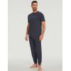 GYS Bamboo Viscose Men’s Pajama Sets Short Sleeve Solid Color Soft Lounge Set(Midnight Blue)